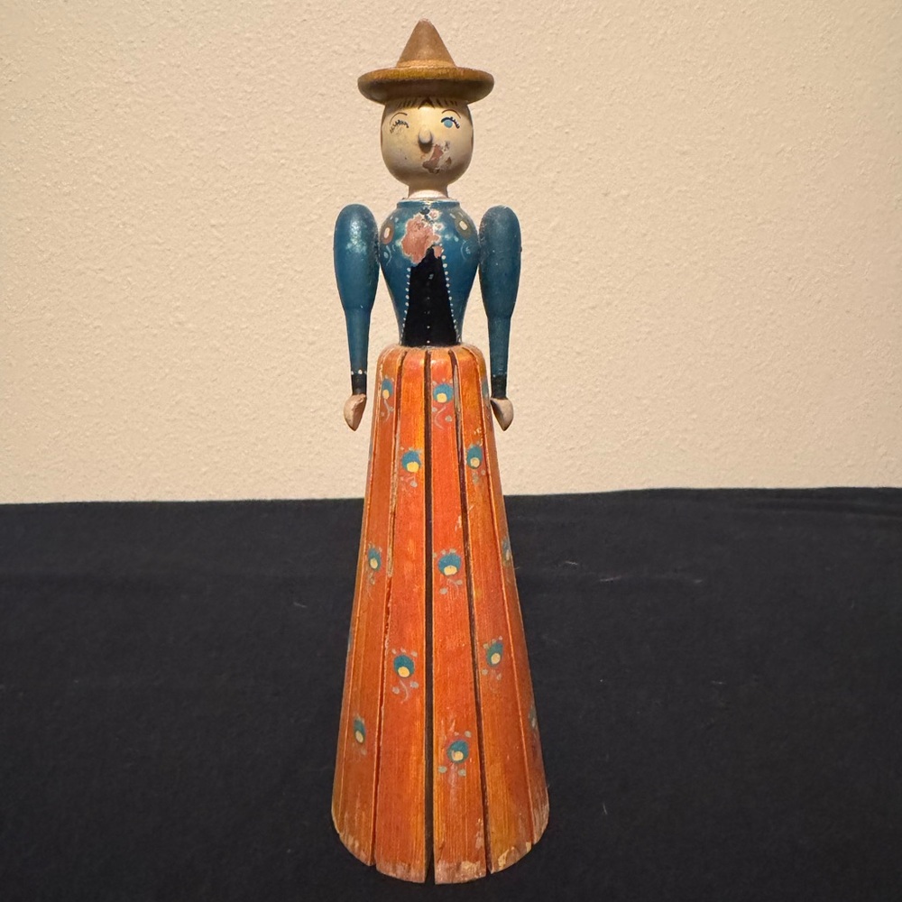 Vintage Wooden Napkin Doll - Napkin Holder